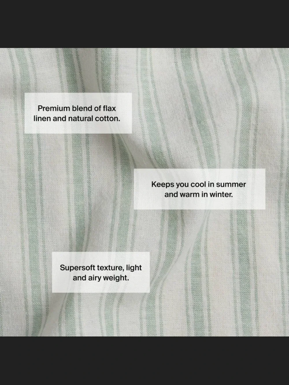 Relaxed Linen Stripe Duvet Cover & Sham Set - Parachute Full/Queen Jade Color